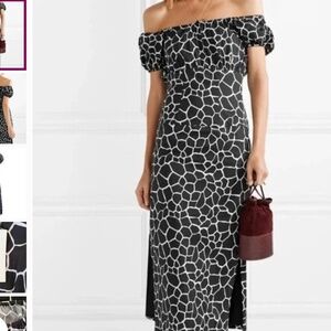 Caroline Constas Calla midi dress, off shoulder, XS,NWT